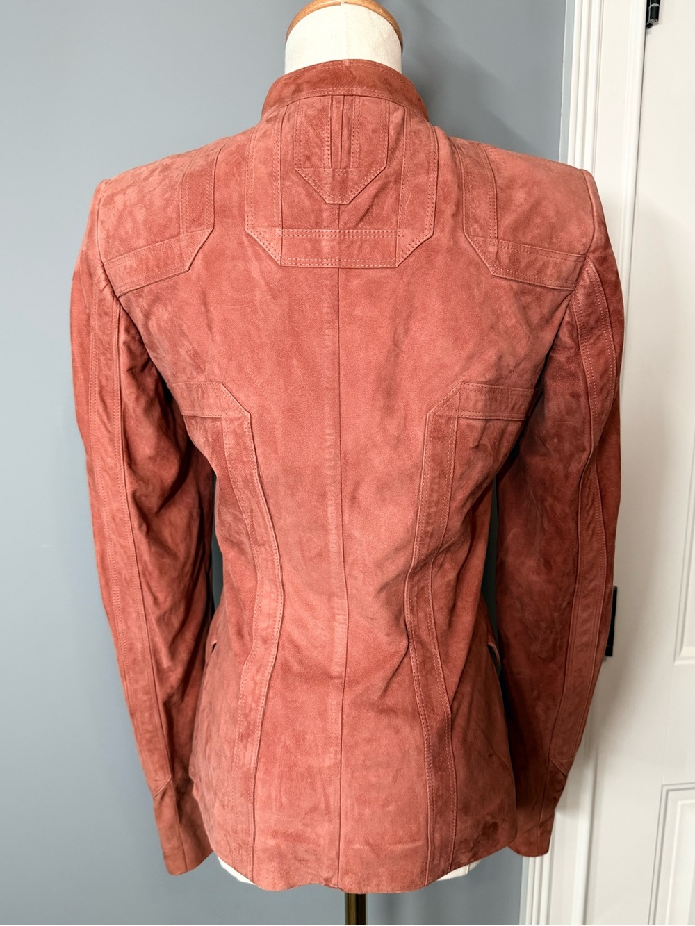 Gucci Leather Ruffle-Front Jacket - Picture 3 of 15